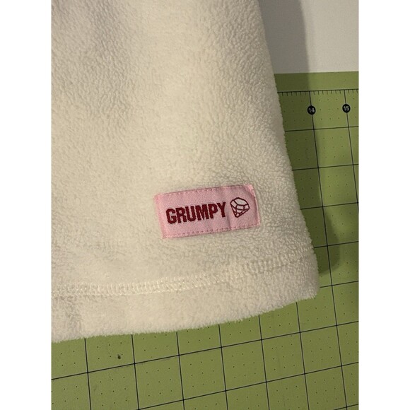 Vintage Disney Grumpy Fleece Hoodie Pullover XL Snow White Dwarf Sherpa Cream - Picture 6 of 11